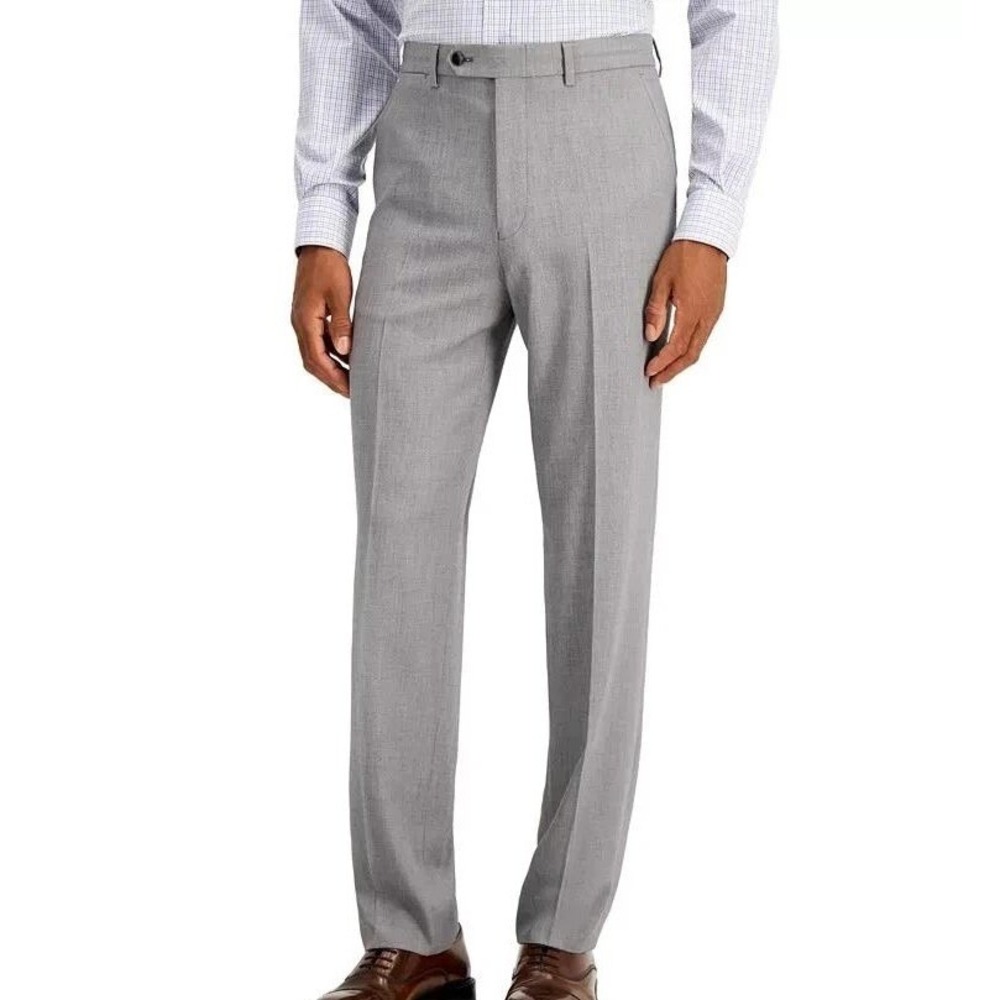 NWOT Nautica Dress Pants Men's 42 x 34 Gray Poly Rayon Stretch Flat Front